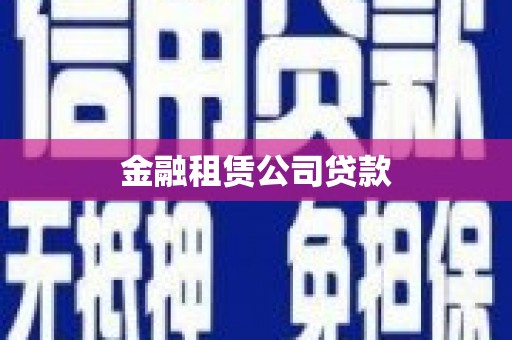 汉滨金融租赁公司贷款