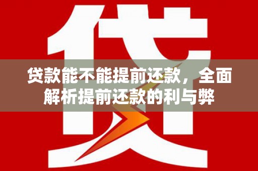 汉滨贷款能不能提前还款，全面解析提前还款的利与弊