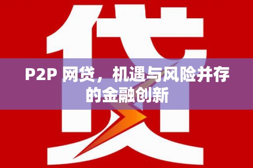 汉滨P2P 网贷，机遇与风险并存的金融创新